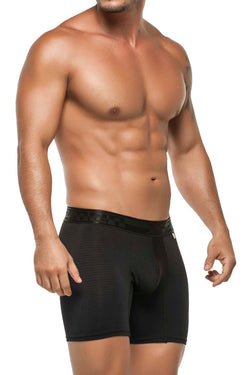 XTREMEN Black Sheer Pin-Stripe Microfiber Boxer Brief thumbnail 2