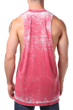 Y.M.L.A. Red Burnout Split Muscle Tank thumbnail 2