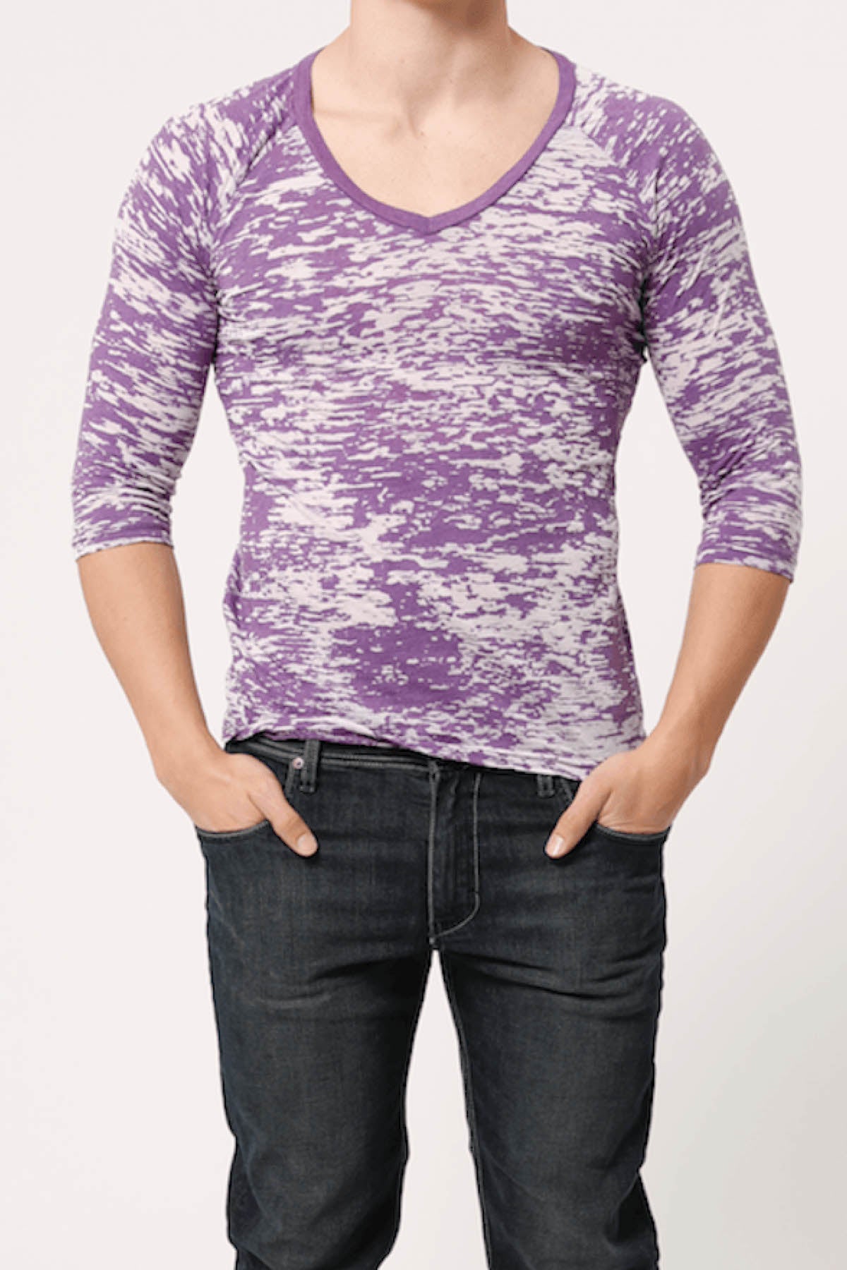 Y.M.L.A. Purple Burnout V-Neck