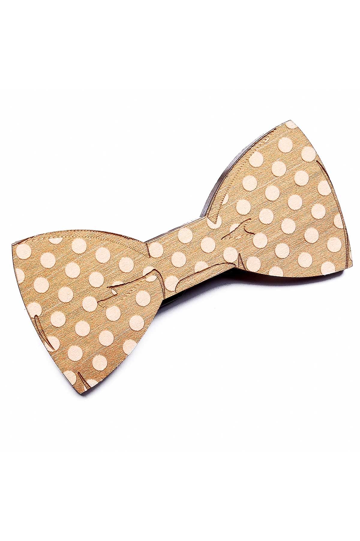 Brand Breeders Brown Polka Dot Party Wooden Bow Tie