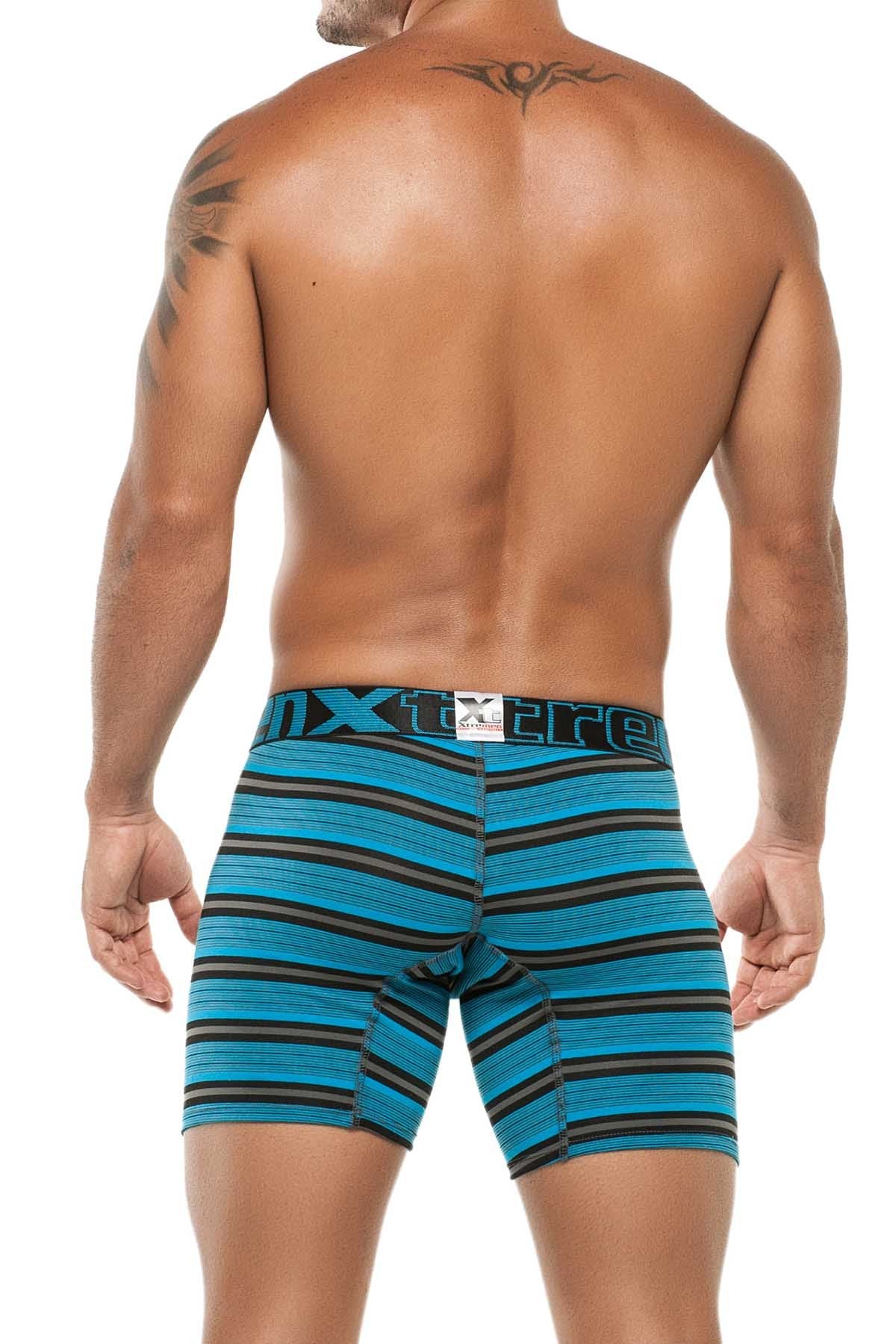 Xtremen Turquoise Thin Stripes Boxer Brief