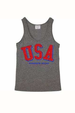 Rxmance Unisex Grey USA Tank Top