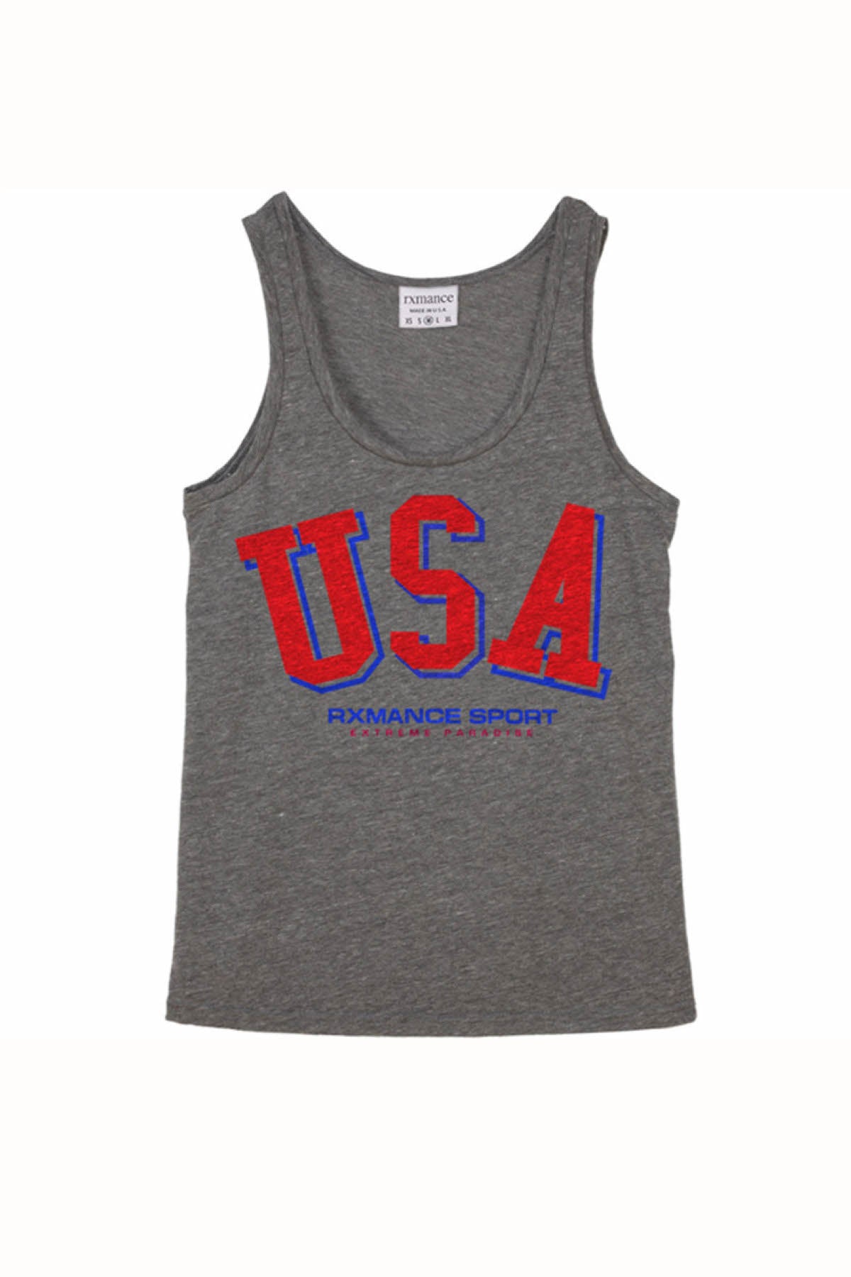 Rxmance Unisex Grey USA Tank Top