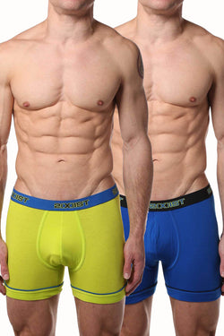 2(X)IST Lime & Blue Performance Cotton Boxer Brief 2-Pack thumbnail 1