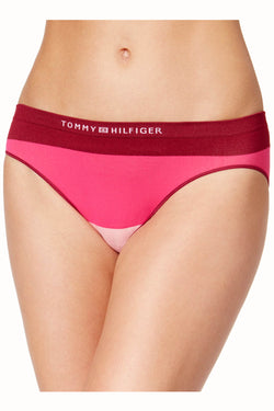 Tommy Hilfiger Magenta Seamless Contrast-Panel Bikini thumbnail 1