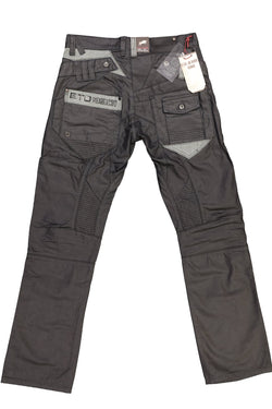 ETO Jeans Black Coated Loose Fit Denim Pant thumbnail 2