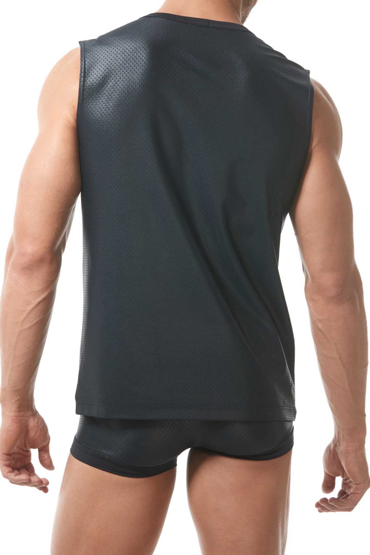 Gregg Homme Black Reveal Italian Jacquard Muscle Top