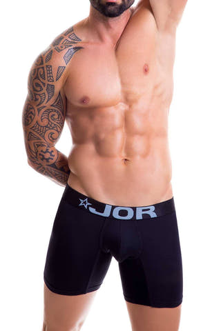 Jor Black Basic Long Boxer