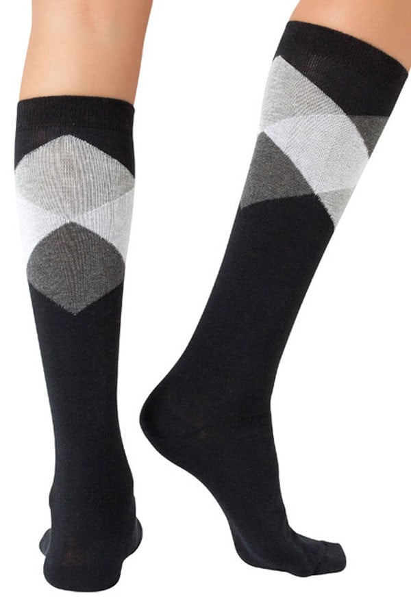 Lucci Black Diamond Calf High Sock