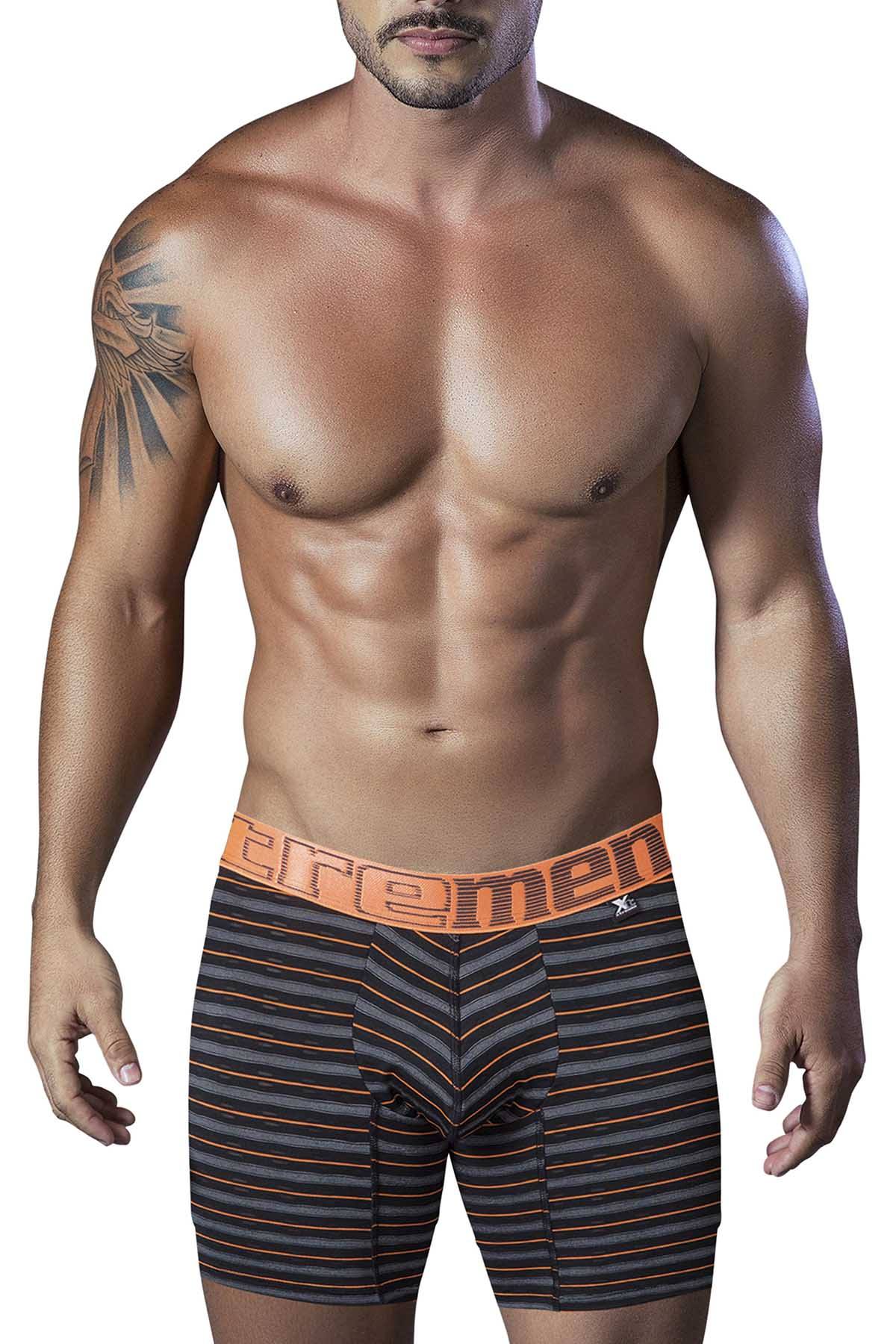 XTREMEN Black/Orange Sport Performance Breathable Boxer Brief