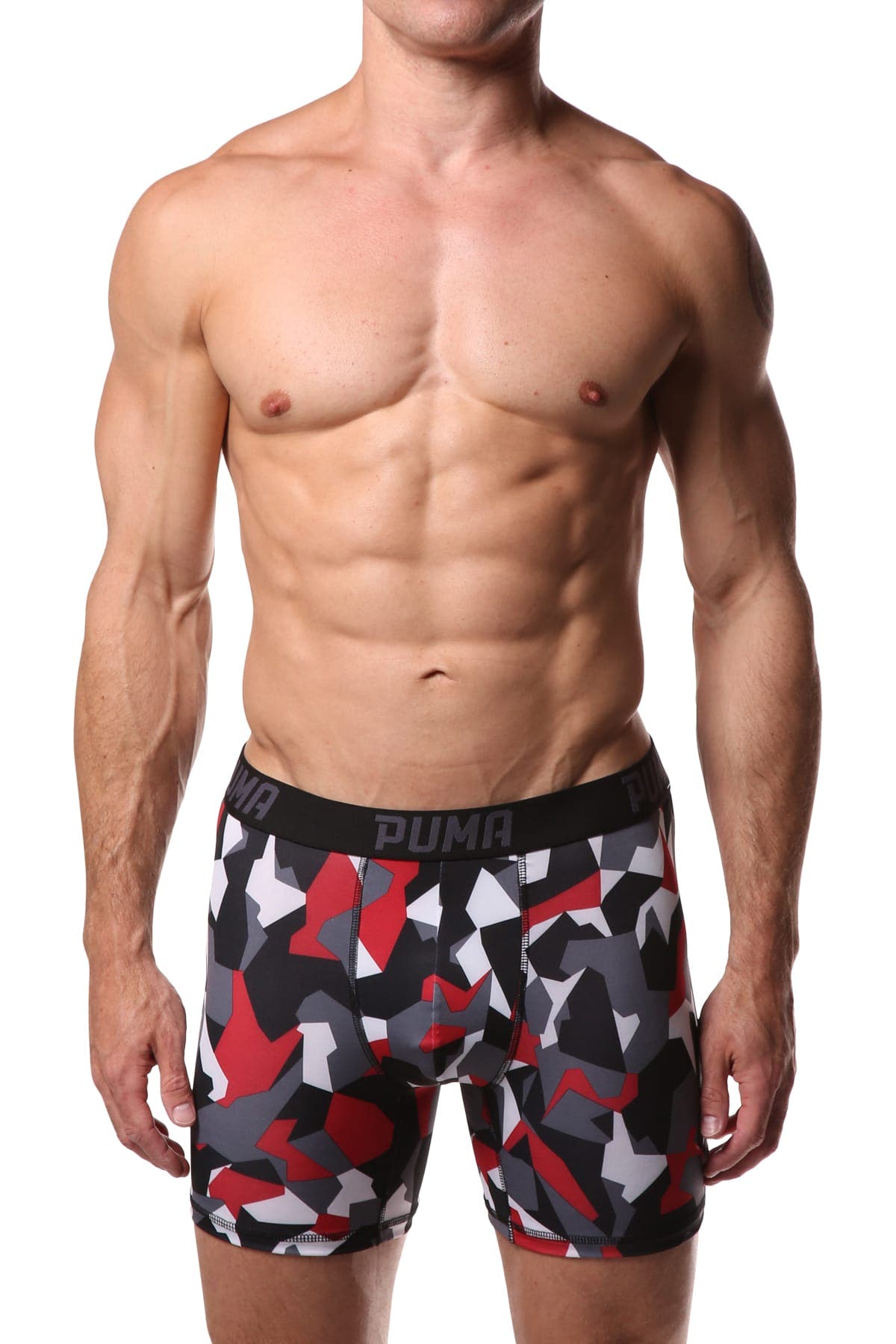 PUMA Red Geometric Boxer Brief