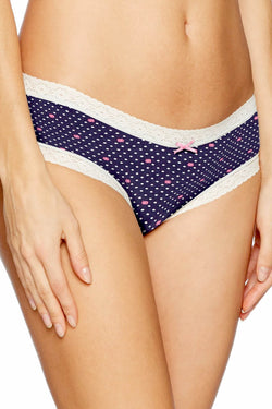 Tommy Hilfiger Lake-Blue Monogram Diamonds Cotton/Lace Bikini Brief thumbnail 1