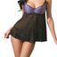 Coquette Black/Lilac Baby Doll & G-String Set