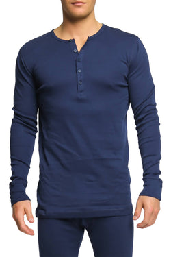 2(X)IST Navy Essential Long Sleeve Henley thumbnail 1