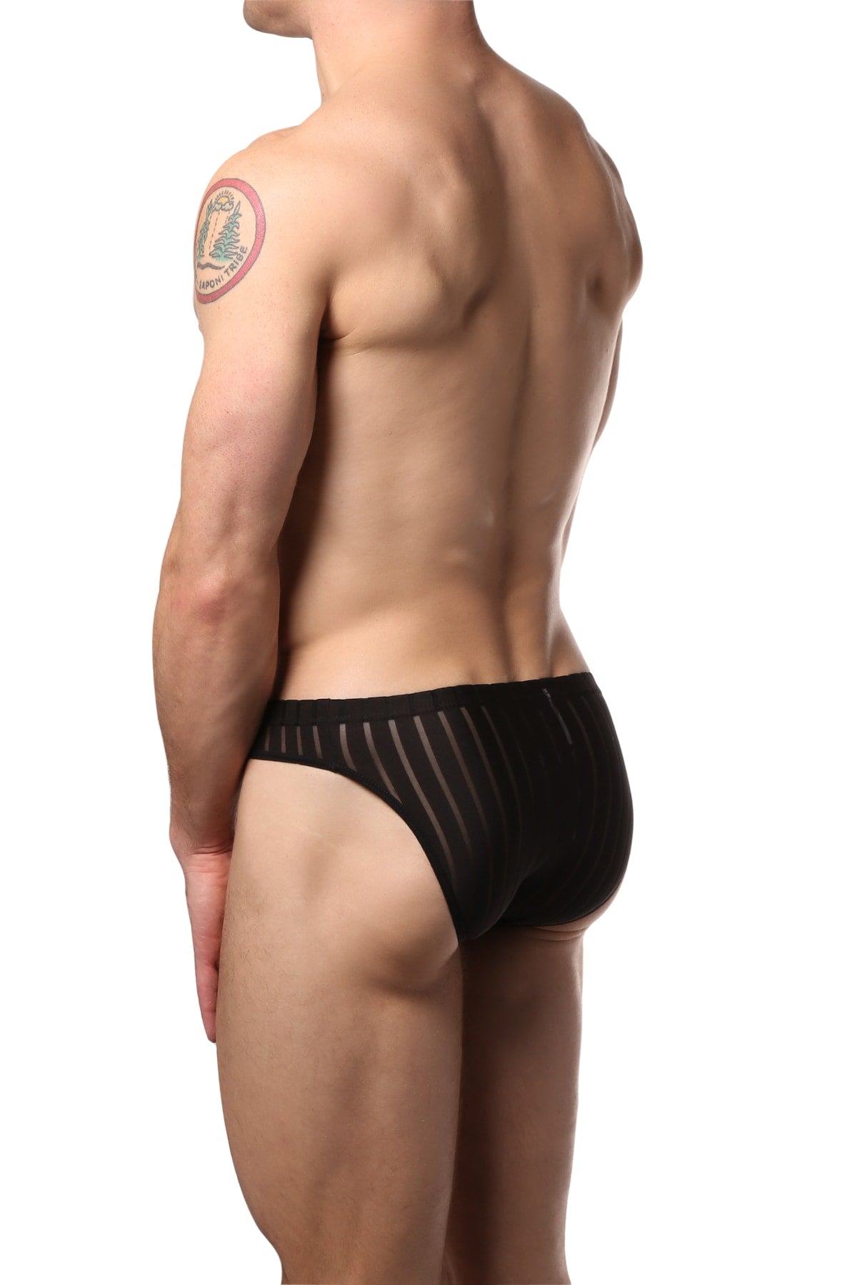 No Limits Black Mesh Stripe Bikini