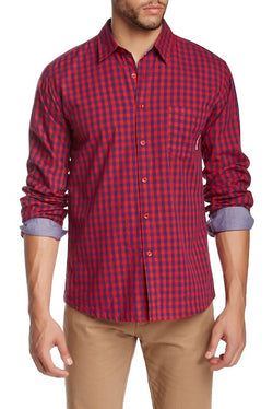 Filthy Etiquette Red & Navy Jagger Button-Up thumbnail 1