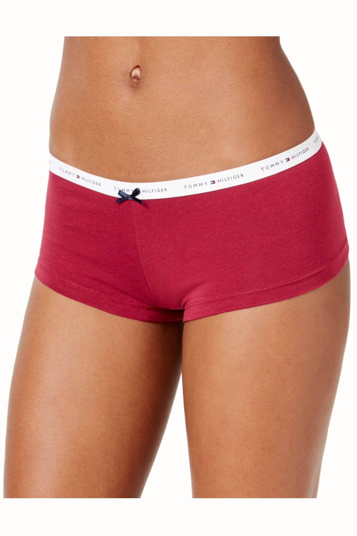 Tommy Hilfiger Red-Plum Classic Logo-Waistband Boyshort