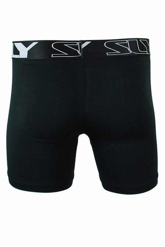 Sly Black Solid Boxer Brief - Long