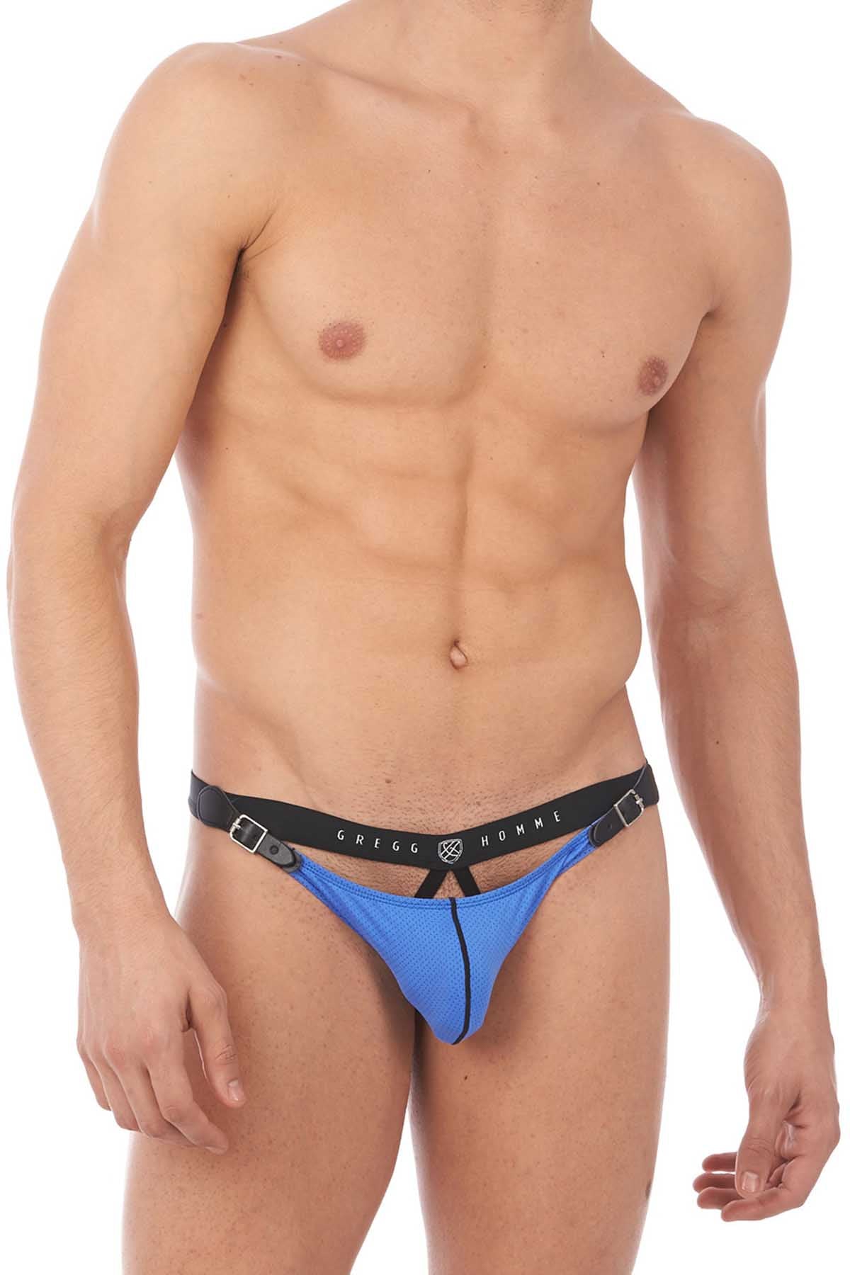 Gregg Homme Blue Chaser C-Ring Detachable Pouch Thong