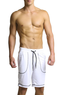 Whittall & Shon White Long Gym Short thumbnail 2