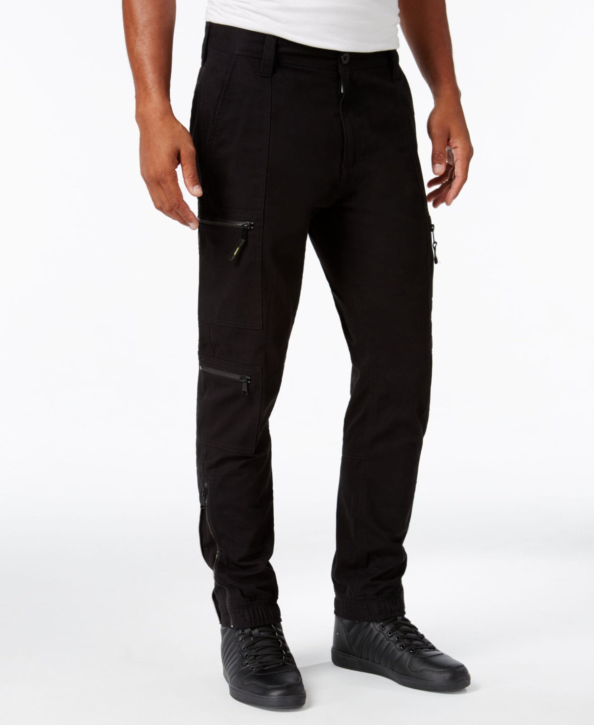 Sean John Black Zip-Flight Jogger Pant
