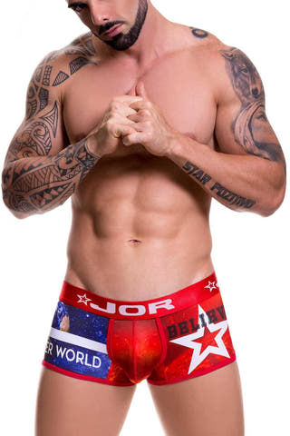 Jor Red Printed Believe Boxer-Trunk