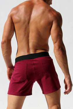 Rufskin Burgundy Daniel Loose Fit Stretch Lounge Shorts thumbnail 4