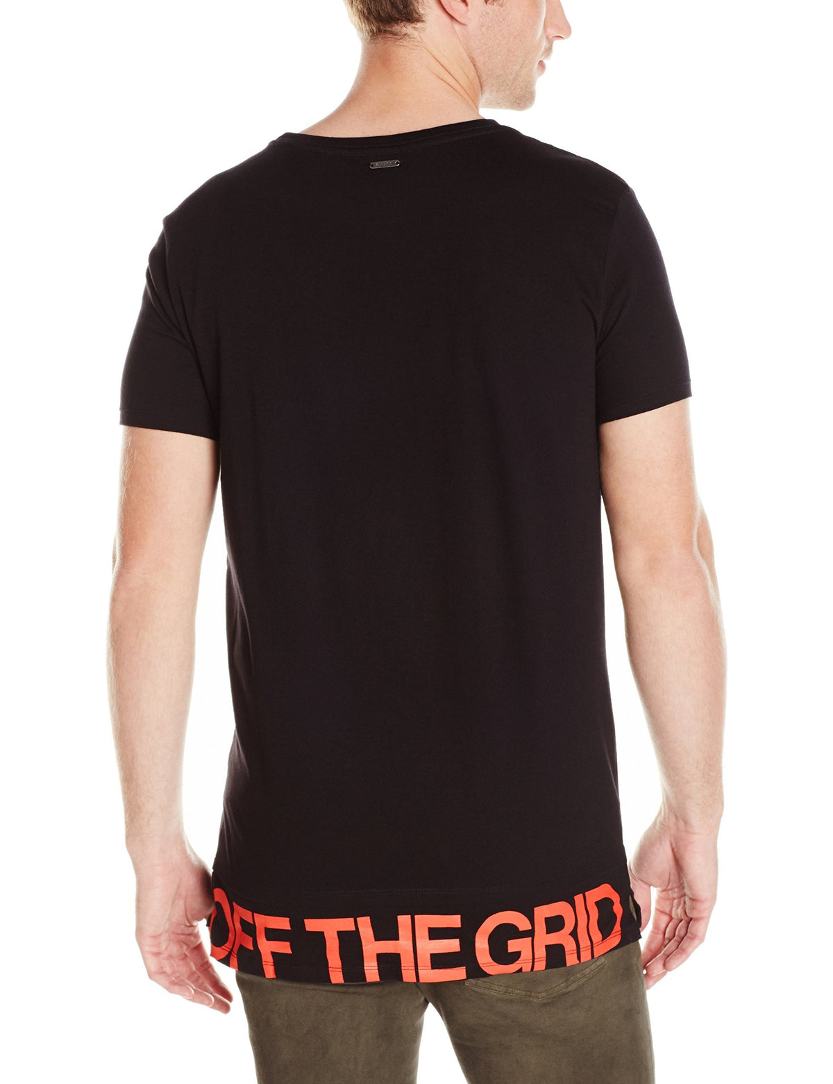 GUESS Men's Off the Grid Long Line Crew Neck T-Shirt