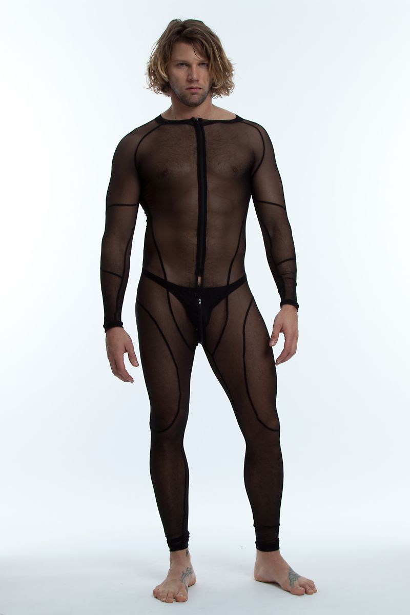 Extreme Collection Black Micro-Mesh Dungeon Catsuit