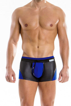 Modus Vivendi Black/Blue Leather-Look Blend Boxer thumbnail 2