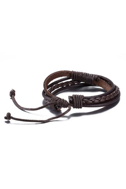 Brown Vintage Fashion Strap Leather Rope Wristband Bracelet thumbnail 2