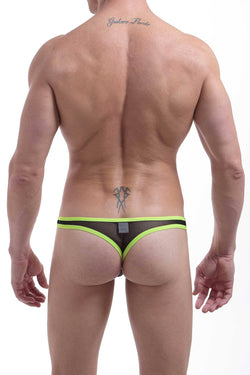 PetitQ Black-Mesh/Neon-Yellow Thong thumbnail 3