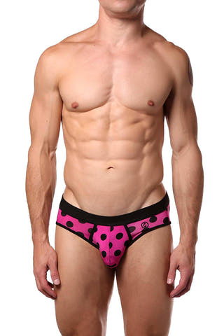JustinCase Fuchsia/Black Polka Brief