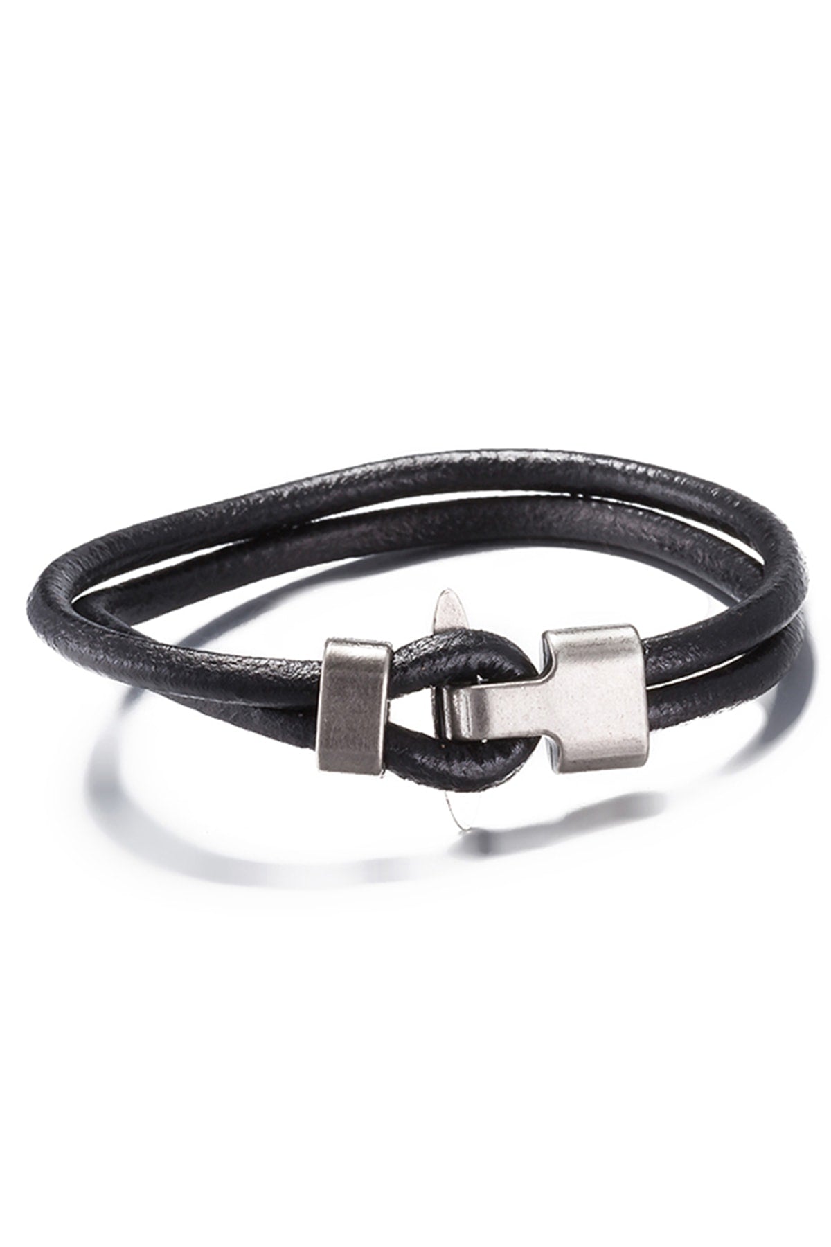 Black Leather Infinity Bracelet