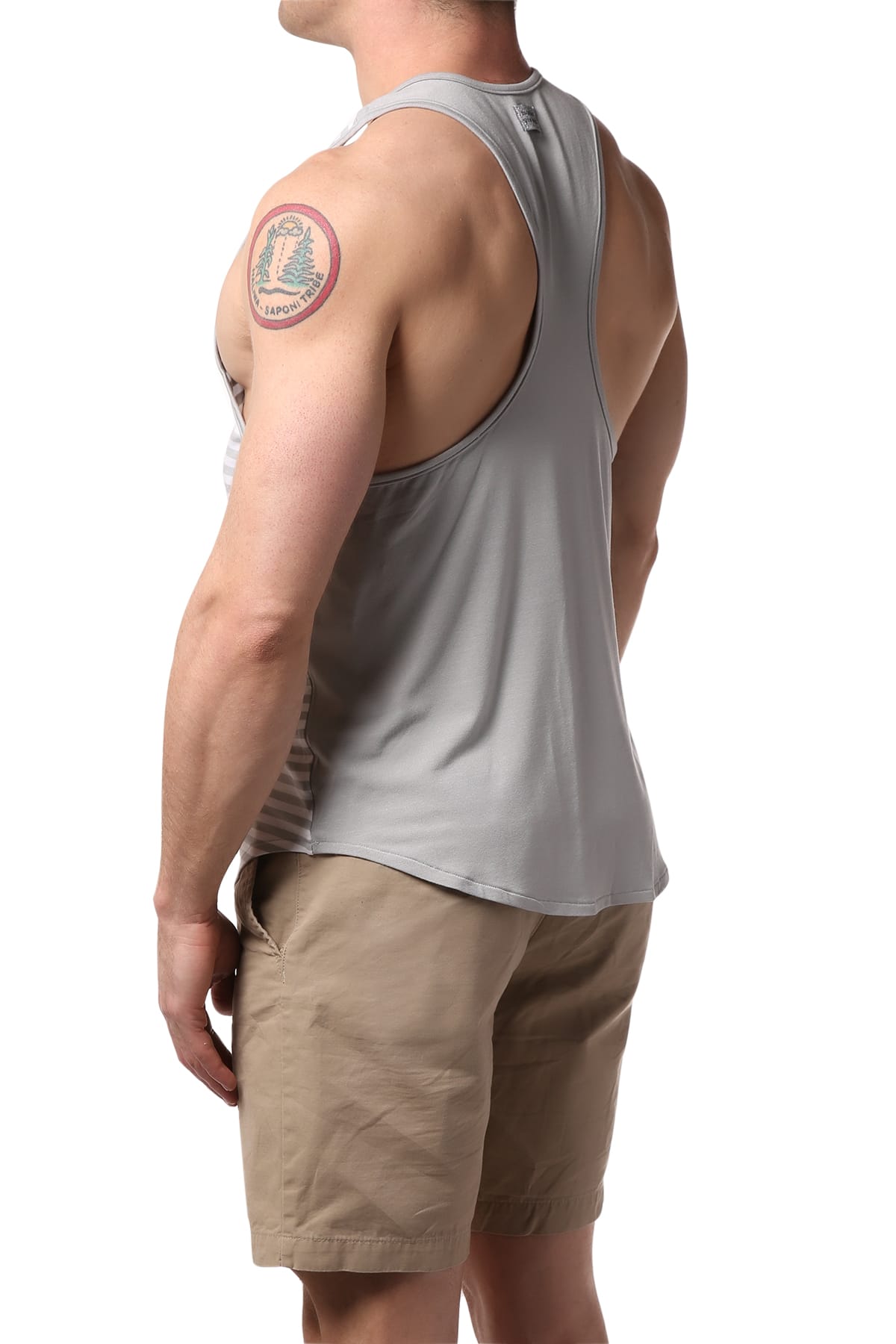 Modus Vivendi Grey Wide-Line Tank Top