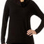 Alfani Intimates Black Brushed Fleece Cowl-Neck Pajama Top