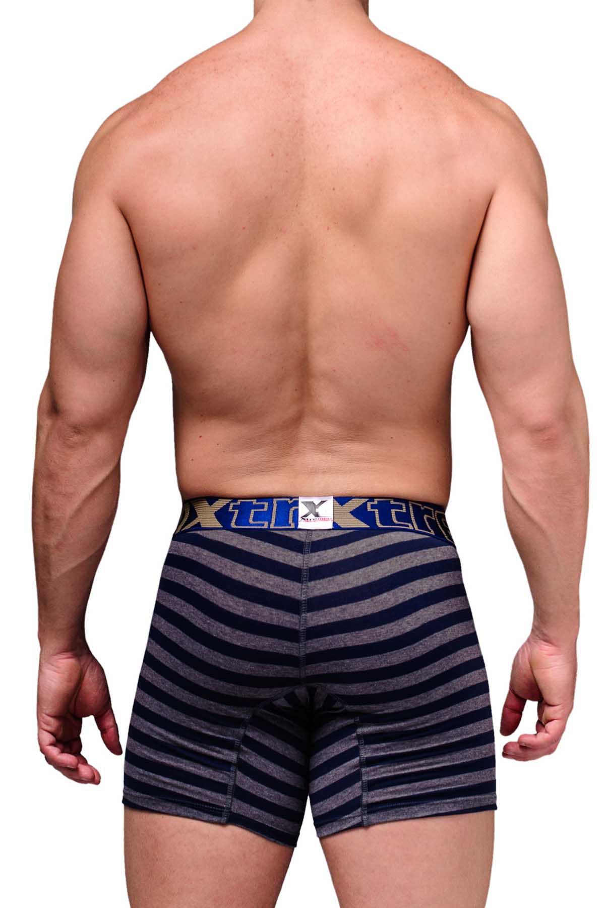 Xtremen Blue Large Stripes Boxer Brief