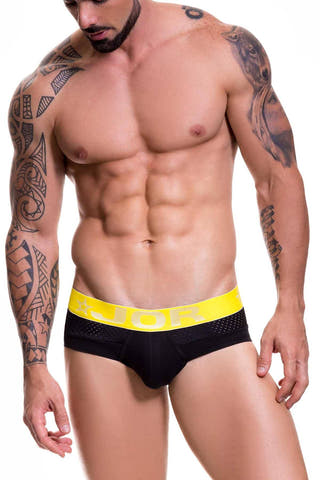 Jor Black/Yellow Athletic Brief