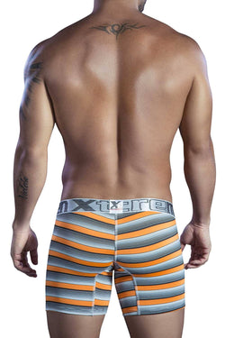 XTREMEN Orange/Black/Grey Stripe Microfiber Classic Boxer Brief thumbnail 3