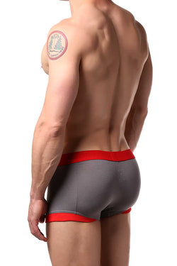 Doreanse Smoke-Grey/Red Contrast Stripe Boxer Trunk thumbnail 2