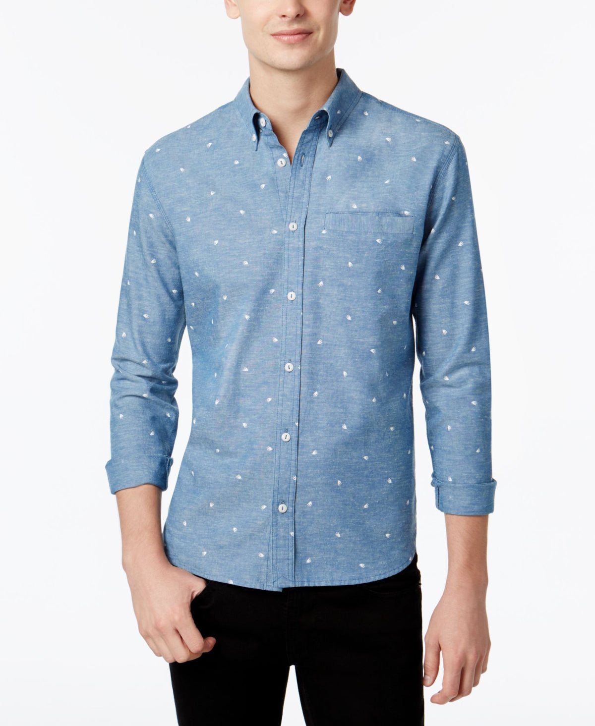 WHT SPACE by Shaun White Men's Printed Chambray Shirt