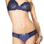 Coquette Navy Sequin Paneled Keyhole Panty