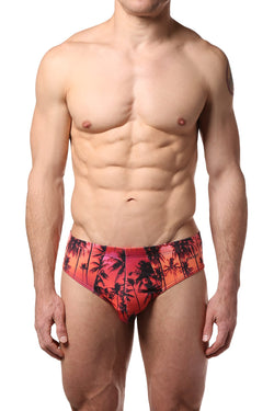 2(X)IST Red-Sunset Palm Trees Graphic Modal Bikini thumbnail 1