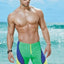 Body Tech Green,Blue & Yellow Surfer Runner Short