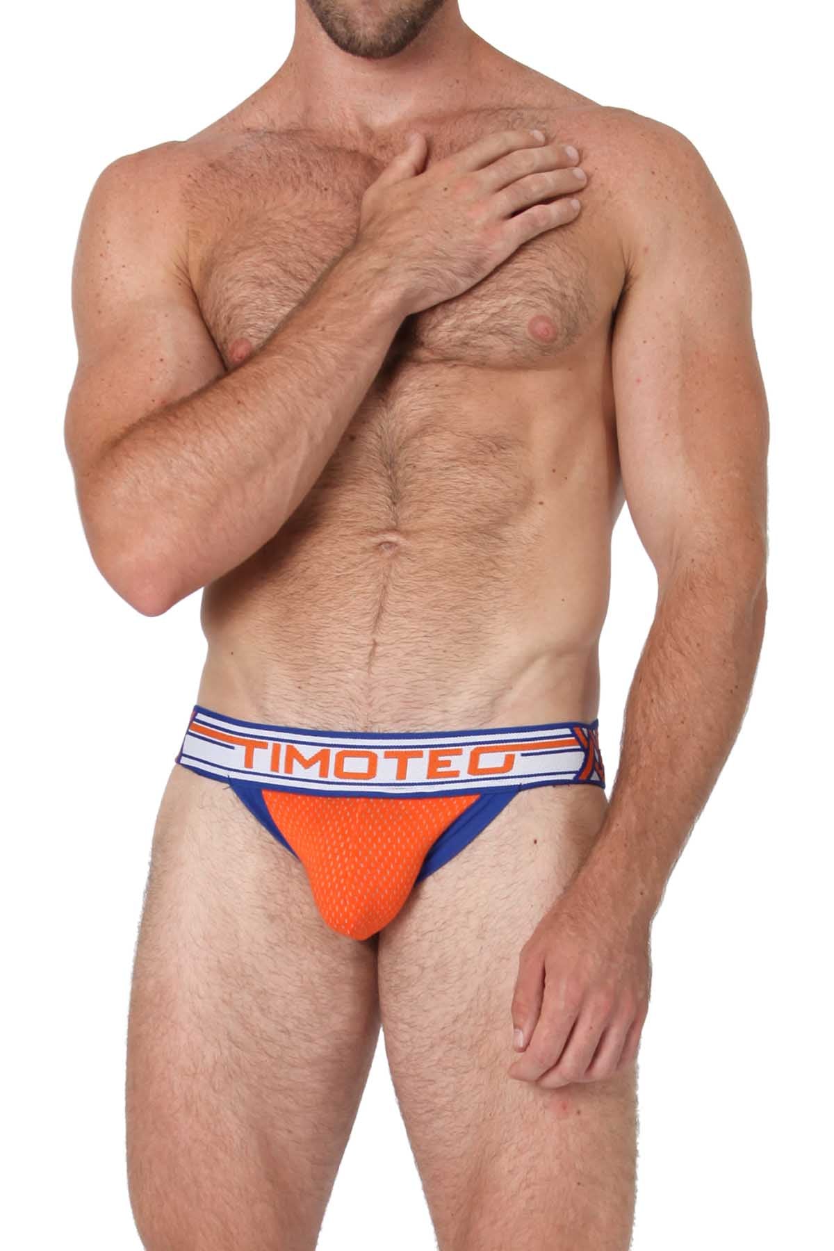 Timoteo Orange & Blue Jet Stream U-Bulge Jockstrap