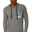 00 Nothing Black Stripe Blue Panther Hooded Shirt