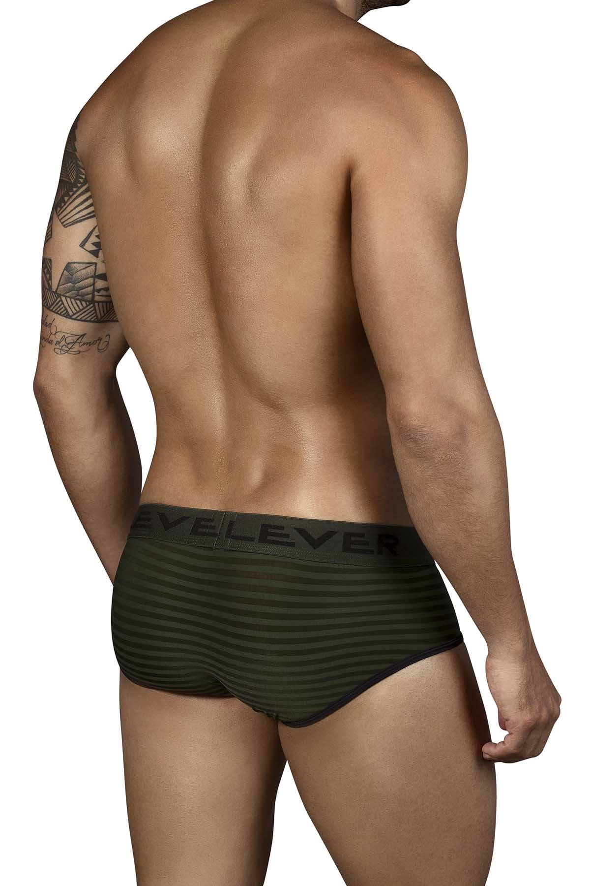 Clever Army-Green Kiwi Open-Fly Brief