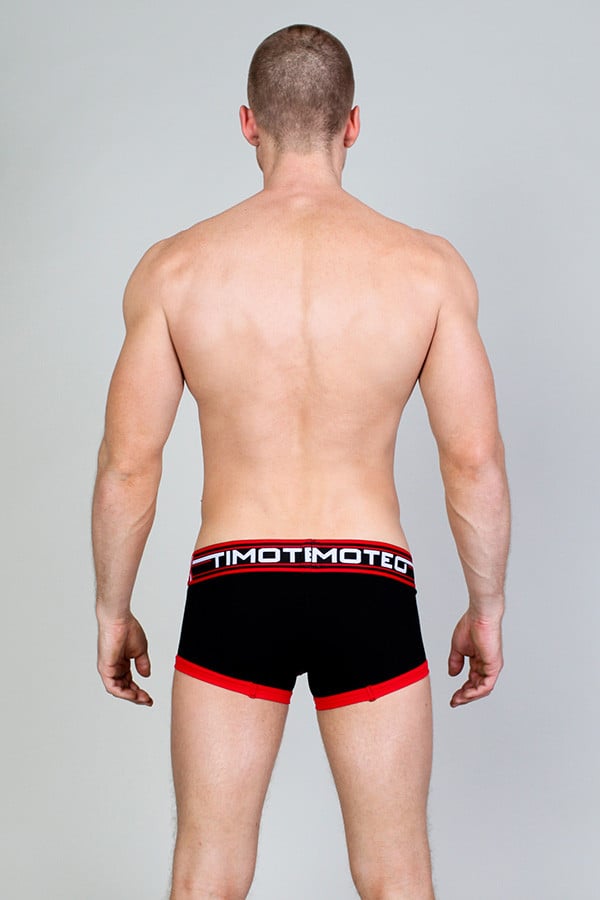 Timoteo Black Double Crossed Boxer Trunk