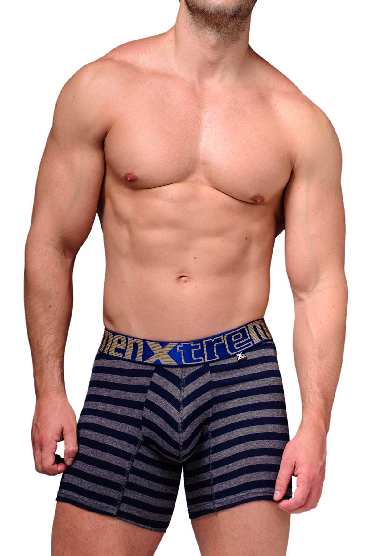 Xtremen Blue Large Stripes Boxer Brief