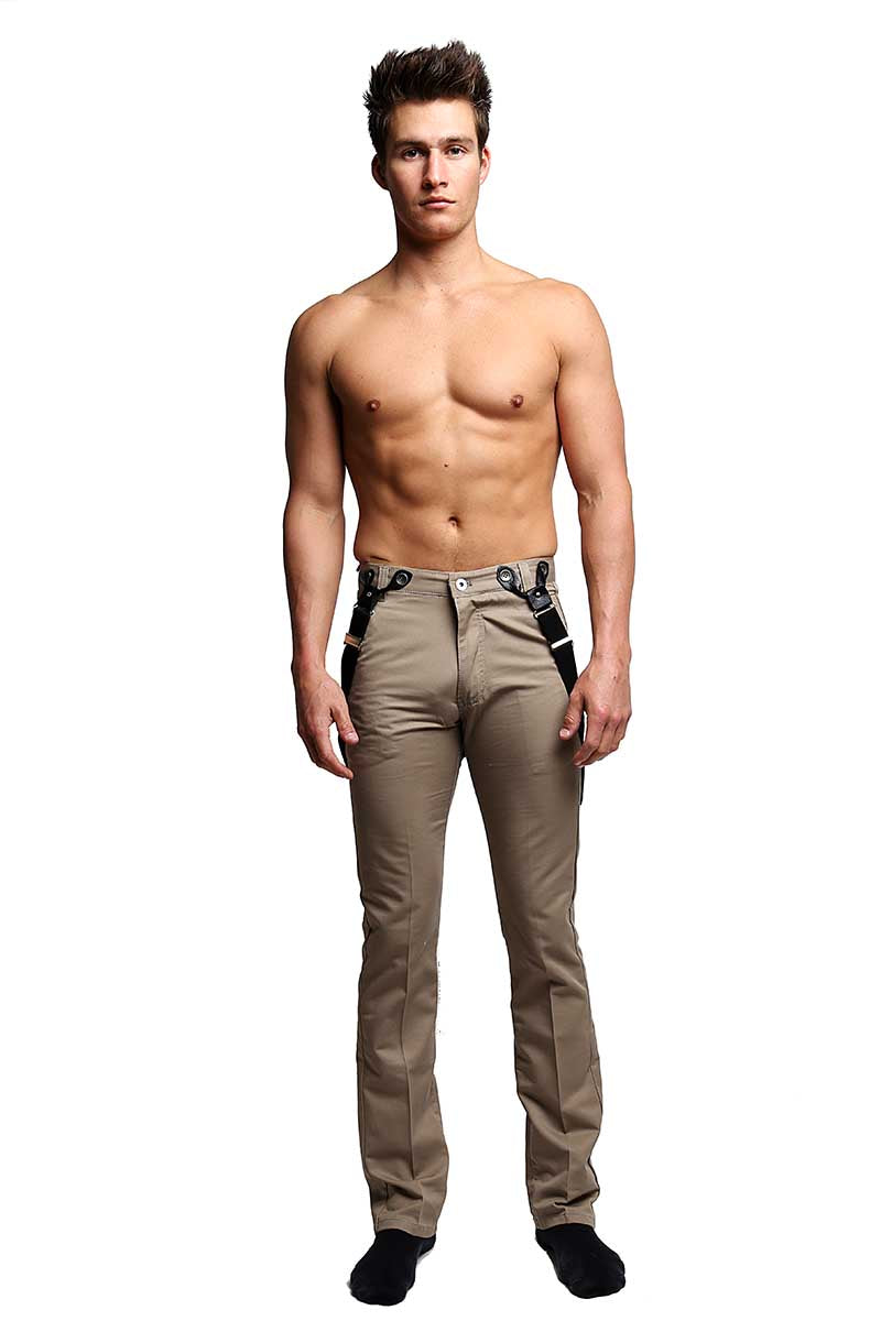 Something Strong Khaki Suspender Skinny Pant